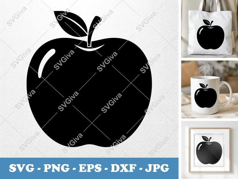 Apple SVG Puffy Pillow Soft Shapes | PNG DXF EPS | Cricut Silhouette File