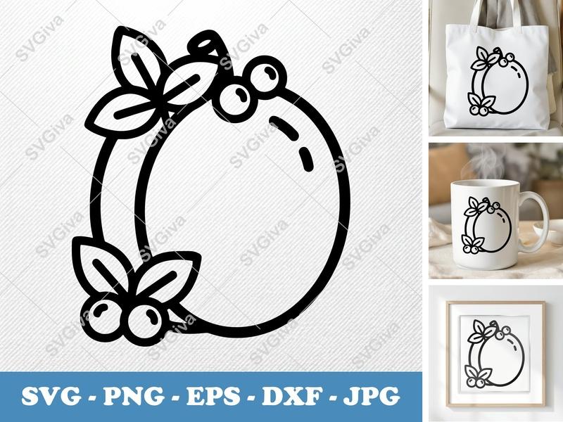 Apricot Berry SVG | Modern Fruit Cut File with Leaves | PNG EPS DXF for Cricut Silhouette | Farmhouse Food Vector Clipart