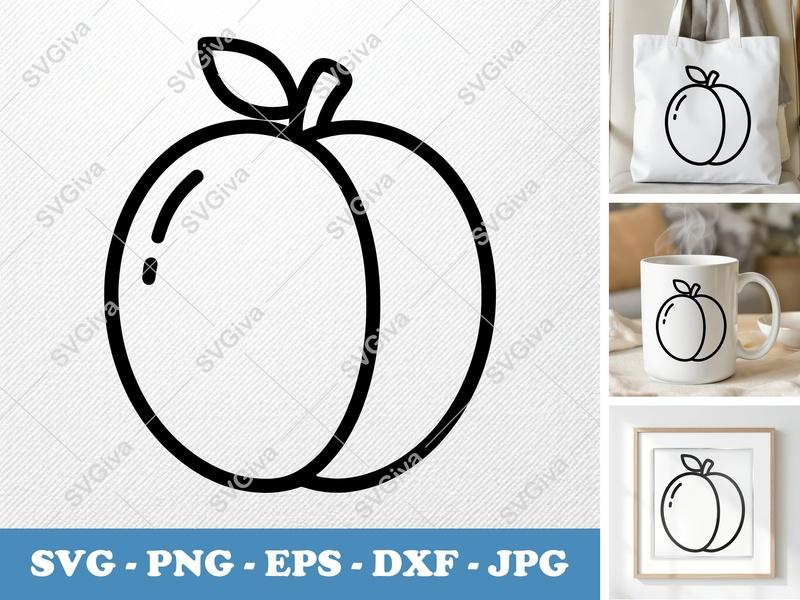 Apricot Puffy SVG | Soft Pillow Forms Design | PNG DXF EPS | Cricut Silhouette File