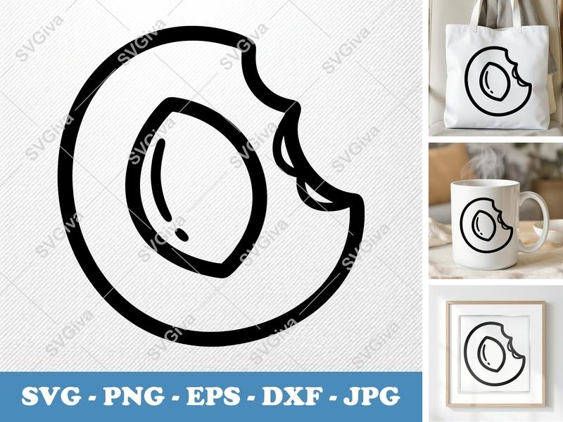 Apricot SVG, Half Fruit with Pit Cut File, Modern Line Art, Bitten Apricot PNG EPS DXF for Cricut Silhouette