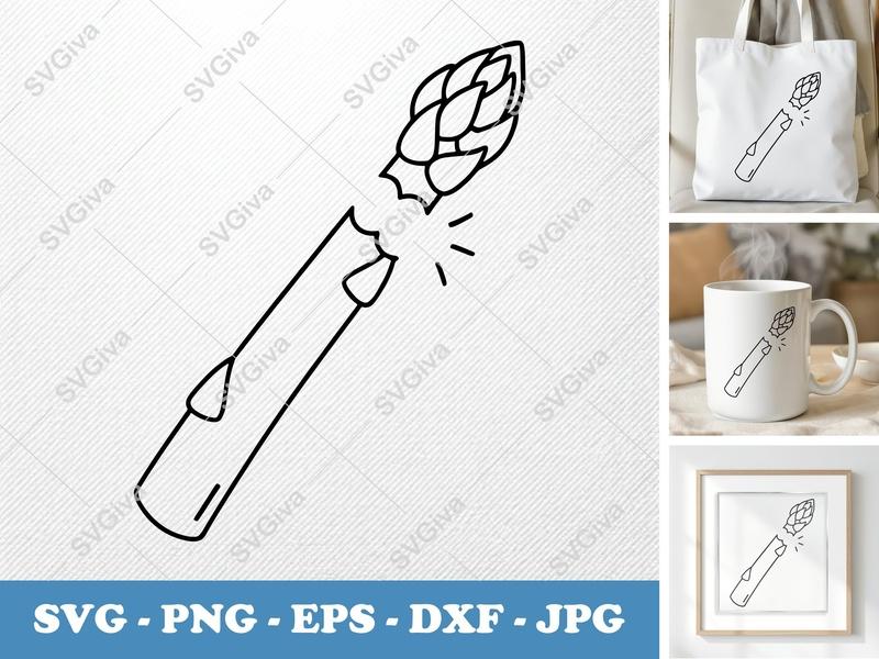 Asparagus SVG, Broken Asparagus Cut File, Vegetable PNG EPS DXF for Cricut & Silhouette, Kitchen Decor Clipart
