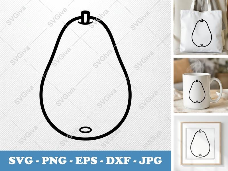 Avocado SVG | Fruit Cut File PNG DXF EPS Cricut Silhouette Kitchen Vector Art