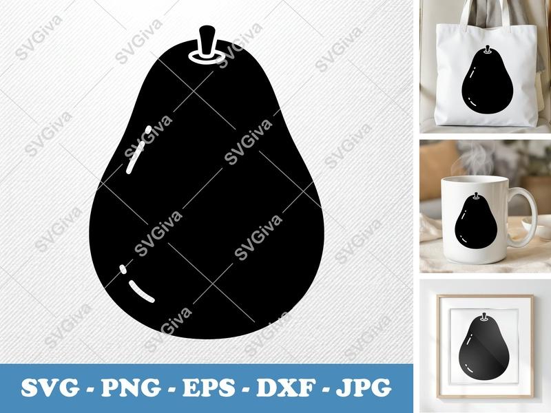 Avocado SVG | Fruit Cut File PNG DXF EPS for Cricut Silhouette