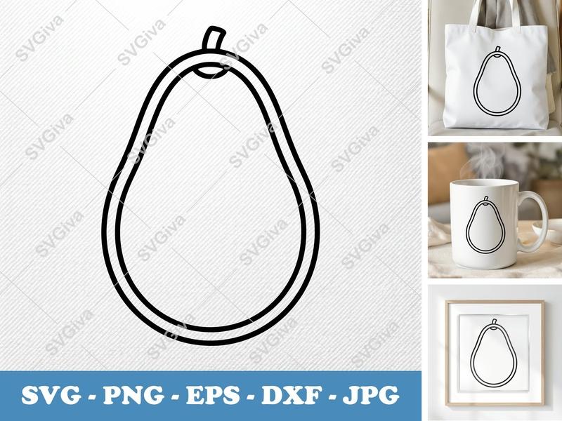 Avocado SVG PNG DXF EPS | Fresh Fruit Cut File for Cricut Silhouette