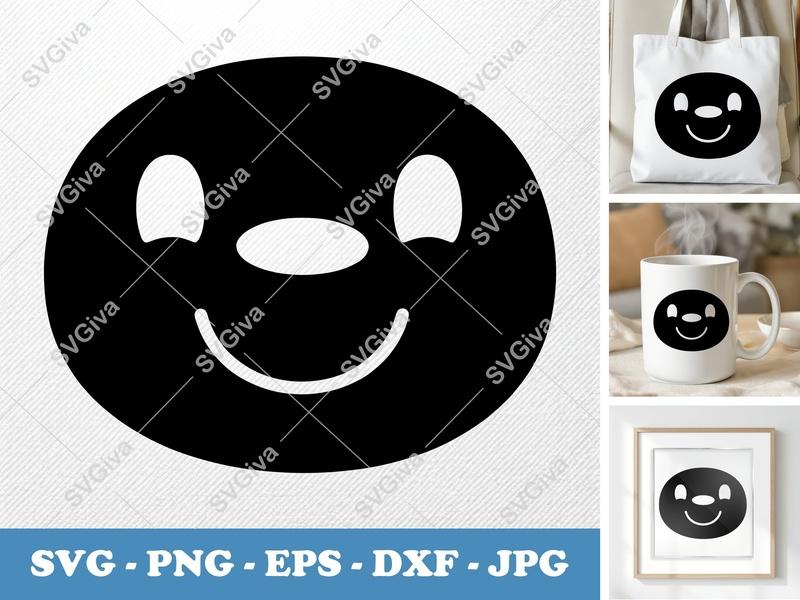 Bagel Smiling Face SVG PNG DXF EPS | Food Cut File for Cricut Silhouette