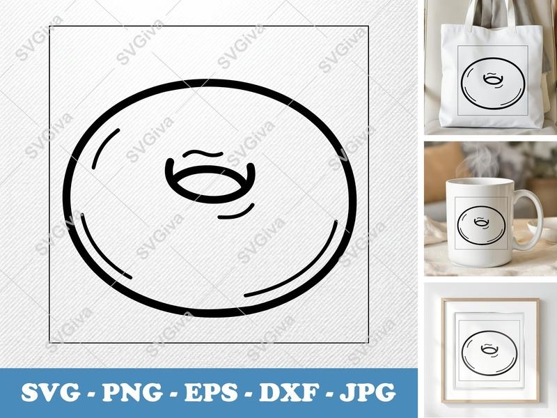 Bagel SVG | Modern Clean Line Art Bagel | PNG EPS DXF for Cricut, Silhouette | Foodie Kitchen Cut File