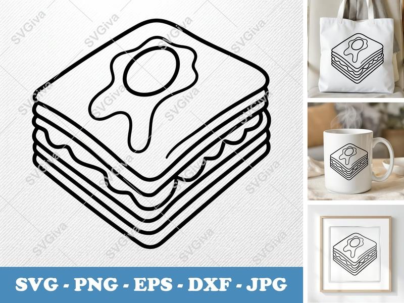 Baklava SVG, Modern Geometric Dessert, Outline Cut File, PNG EPS DXF, Cricut Silhouette Design, Sweet Treat Vector