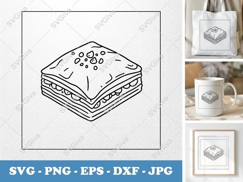 Baklava SVG PNG DXF EPS | Food Dessert Cut File Cricut Silhouette