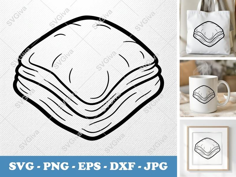 Baklava SVG, Puffy Pillow-Soft Shapes, PNG DXF EPS, Cricut Silhouette Cut File, Dessert Sweet Food