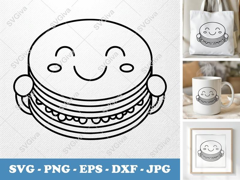 Baklava with Smiling Face SVG | Rounded Friendly Design | PNG DXF EPS Cut File for Cricut Silhouette