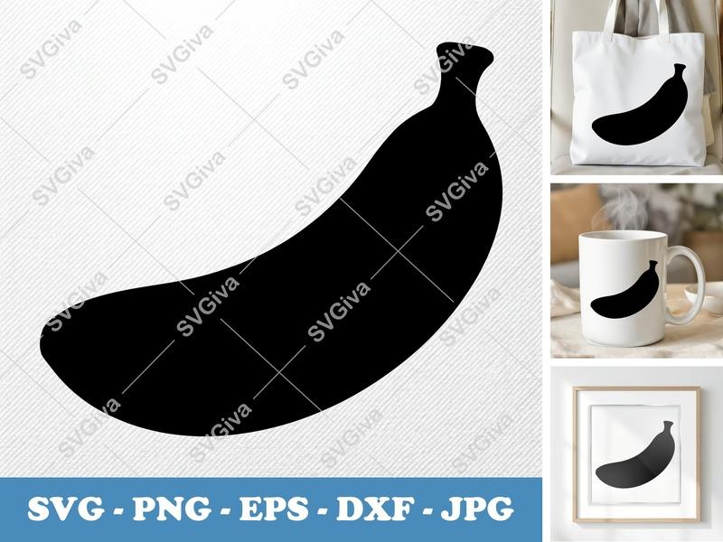 Banana SVG | Fruit Cut File PNG DXF EPS Cricut Silhouette Food
