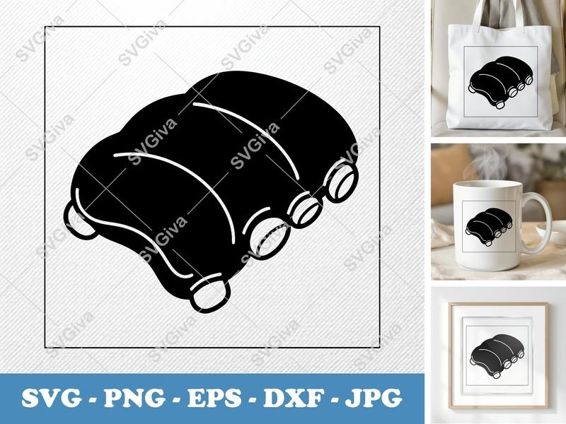 Bbq Ribs SVG | Modern Barbecue Rib Cut File | Grill Master Design | PNG EPS DXF for Cricut & Silhouette