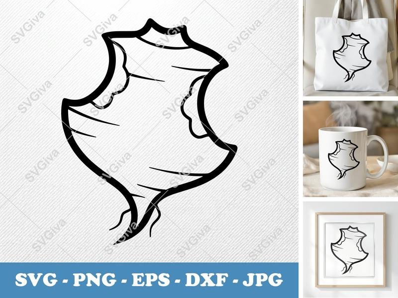 Beet Partially Eaten SVG | Bold Minimalist Character | PNG DXF EPS | Cricut Silhouette Cut File