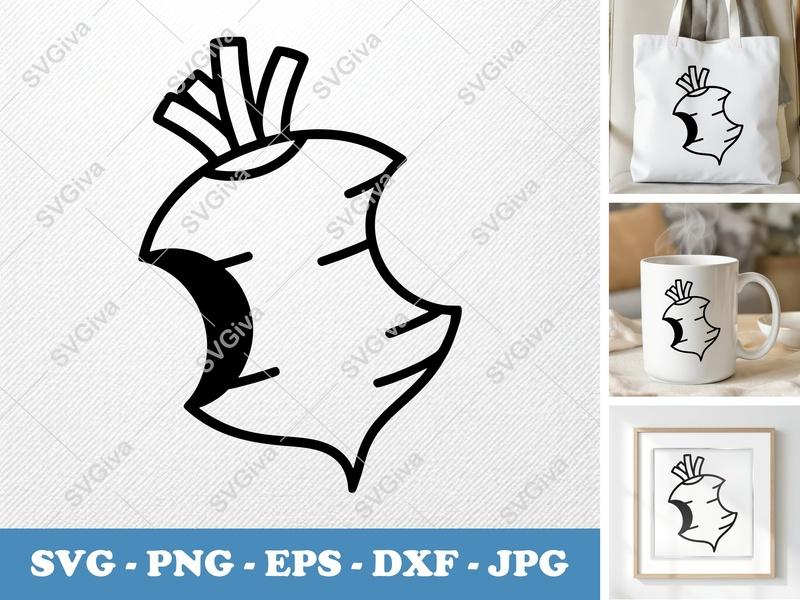 Beet SVG | Modern Clean Design Root Vegetable | PNG EPS DXF | Cricut Silhouette Cut File Vector Art