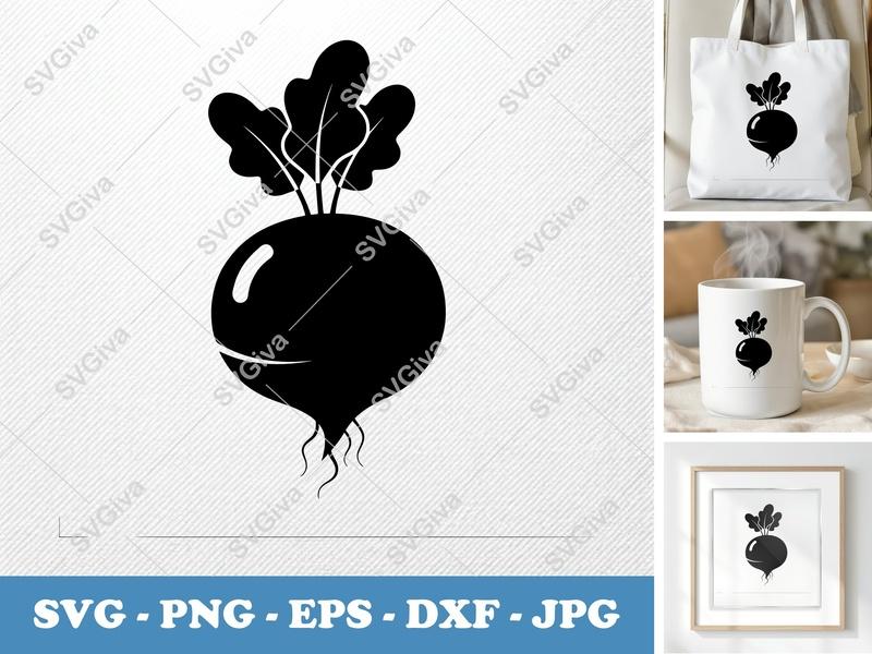 Beet SVG, Modern Vegetable Cut File, Farmhouse Clipart, Garden Vector, PNG EPS DXF for Cricut & Silhouette