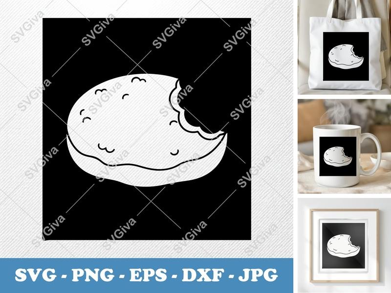 Beignet Partially Eaten SVG Puffy Pillow-Soft Shapes | PNG DXF EPS Cut File for Cricut & Silhouette
