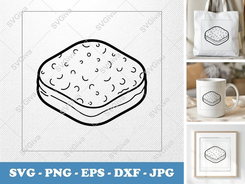 Beignet SVG | Bold Minimalist Cut File | Fresh Beignet PNG DXF EPS | Cricut Silhouette Design