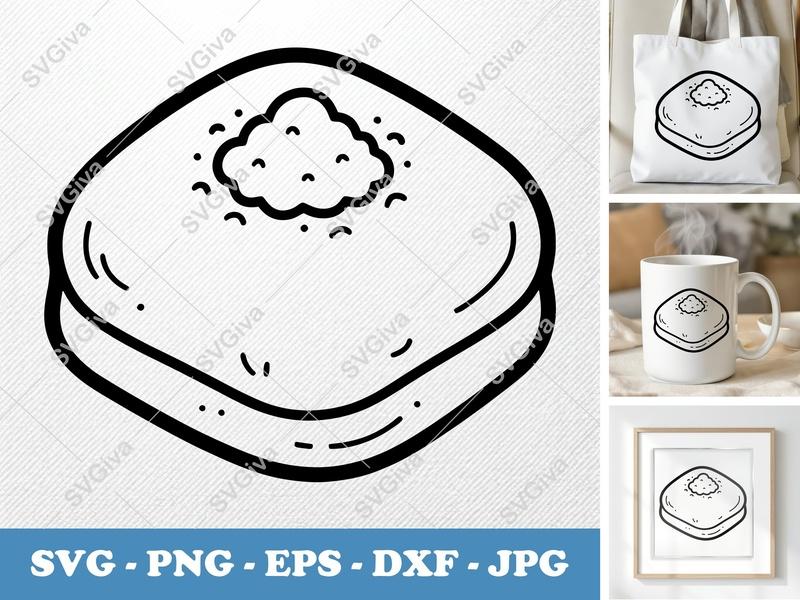 Beignet SVG | Modern Clean Design, Powdered Sugar, Dessert Foodie | PNG EPS DXF for Cricut & Silhouette