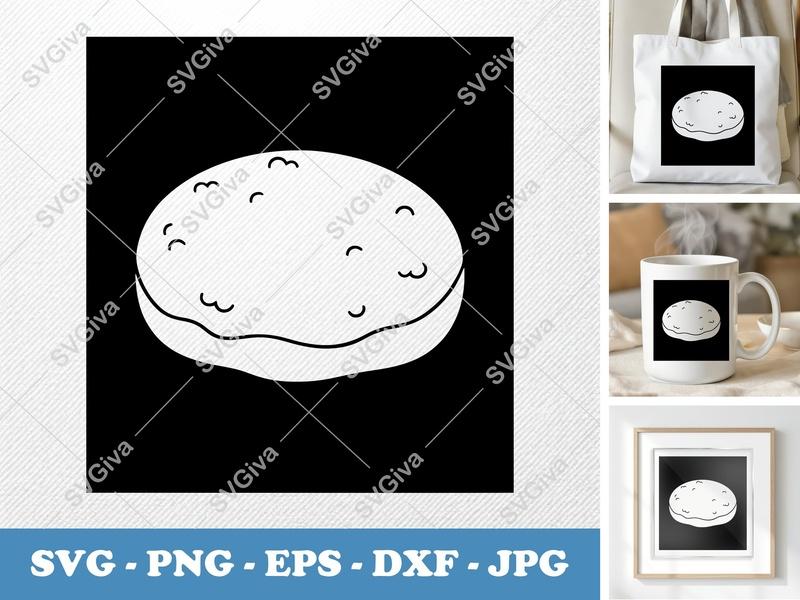 Beignet SVG, Puffy Pillow-Soft Shapes, PNG DXF EPS | Cricut Silhouette Baking
