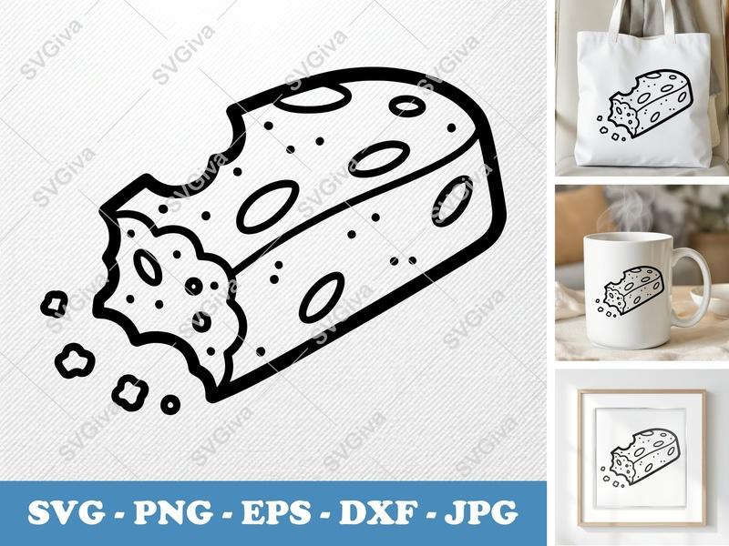 Biscotti SVG Bitten Cookie Cut File, Modern Bakery Food, PNG EPS DXF for Cricut & Silhouette, Snack Vector