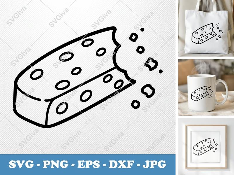 Biscotti SVG Bitten Cookie Cut File | Modern Snack Outline | PNG EPS DXF for Cricut Silhouette