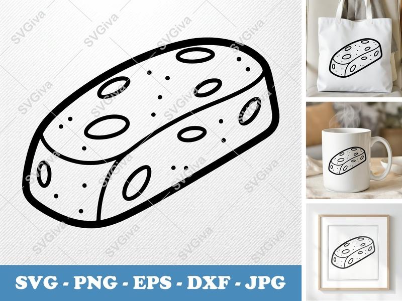 Biscotti SVG | Friendly Bean-Shaped Cut File | Rounded Body Design | PNG, DXF, EPS for Cricut & Silhouette