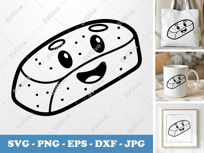 Biscotti SVG | Modern Cartoon Kawaii Cookie Outline | PNG EPS DXF | Cricut Silhouette Cut File