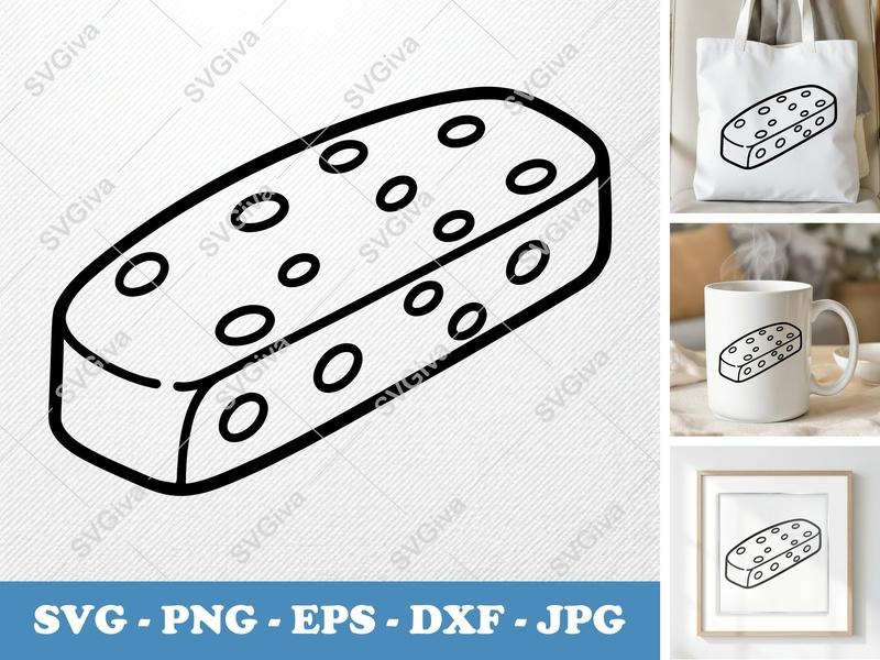 Biscotti SVG, Modern Clean Biscotti with Holes | PNG EPS DXF | Cricut Silhouette Baking Dessert File
