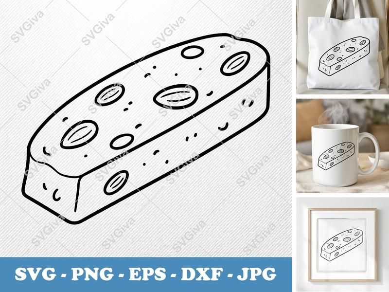 Biscotti SVG, Modern Cookie Cut File, PNG EPS DXF for Cricut, Silhouette | Dessert Outline Vector Clipart