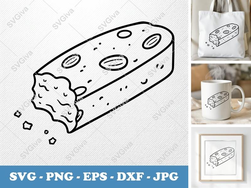 Biscotti SVG | Modern Cookie Cut File, Snack Food Clipart | PNG EPS DXF for Cricut, Silhouette, Dessert Design