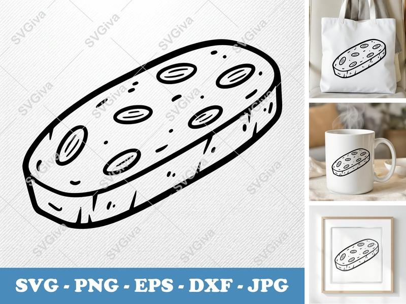 Biscotti SVG, Modern Cookie Vector, Almond Clip Art | PNG EPS DXF for Cricut, Silhouette, Bakery Craft