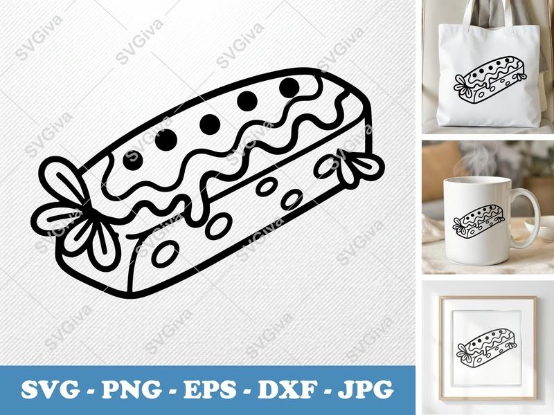 Biscotti SVG, Modern Drip Cookie Dessert | PNG EPS DXF | Cricut & Silhouette Cut File | Bakery Treat Clipart