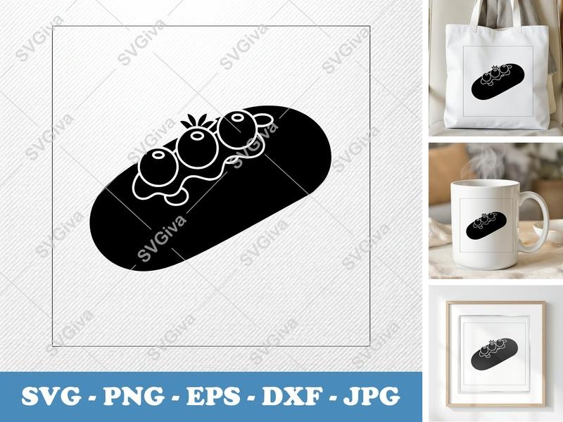 Biscotti with Garnish SVG | Puffy Soft Shapes | SVG, PNG, DXF, EPS | Cricut Silhouette File
