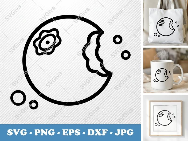 Blueberries SVG, Bitten Berry Outline, Modern Fruit Design, PNG EPS DXF | Cricut Silhouette Cut File, Food Clipart