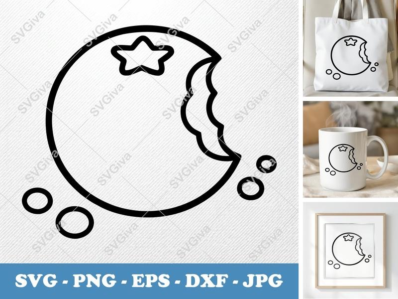 Blueberries SVG, Bitten Berry Outline, Modern Fruit Design | PNG EPS DXF for Cricut Silhouette