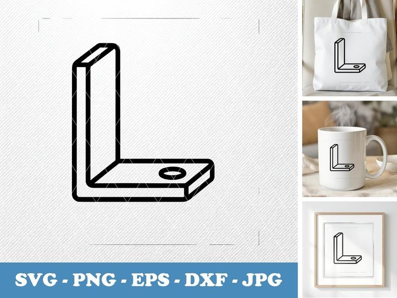 Bookends classic svg icon | L-shaped book holder, outline design, simple, clean | SVG PNG EPS DXF for Cricut Silhouette