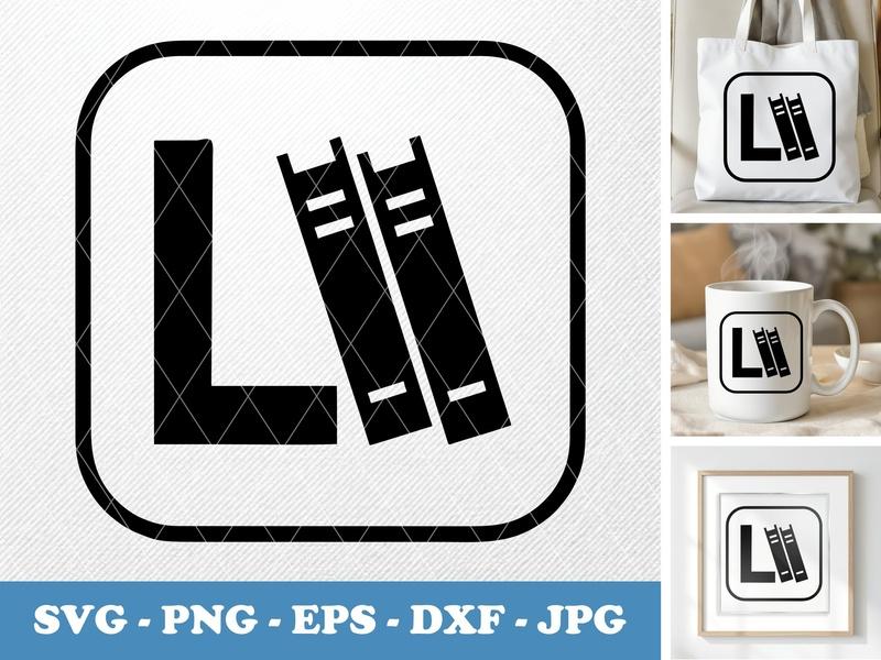 Bookends in side view profile SVG | Minimalist Book Shelf Icon PNG DXF EPS for Cricut Silhouette Cutting Files