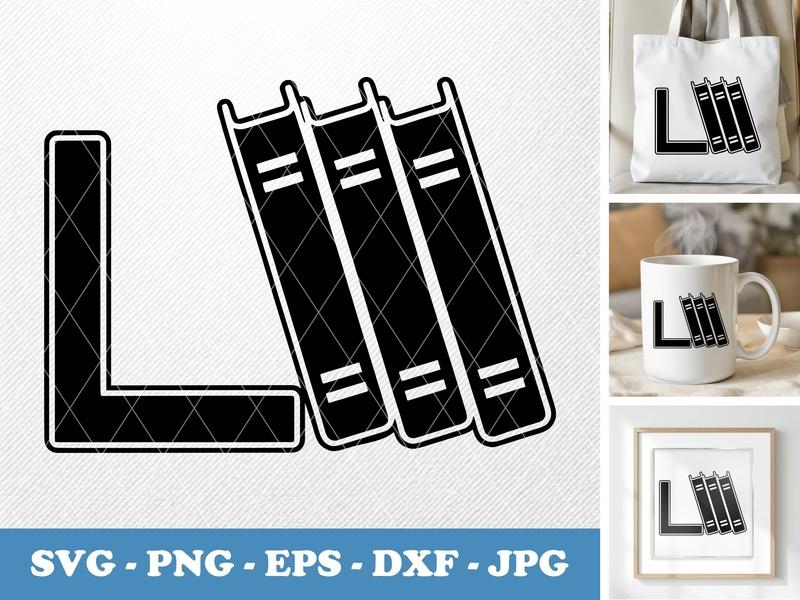 Bookends in side view profile SVG | Solid Black Books Icon | PNG EPS DXF for Cricut Silhouette