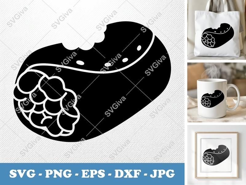 Breakfast Burrito SVG | Partially Eaten Puffy Soft Forms | PNG DXF EPS | Cricut Silhouette Kitchen Foodie