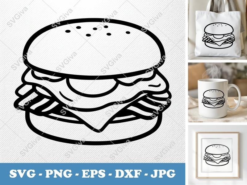 Breakfast Sandwich SVG | Puffy Soft Forms | PNG DXF EPS | Cricut Silhouette Cut File