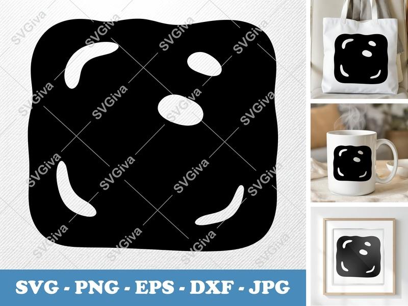 Brownie SVG | Soft Puffy Dessert Cut File PNG DXF EPS for Cricut Silhouette
