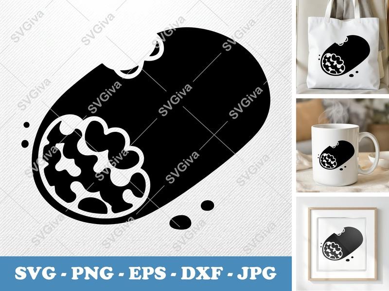 Burrito Partially Eaten SVG | Puffy Soft Forms | PNG DXF EPS | Cricut Silhouette File