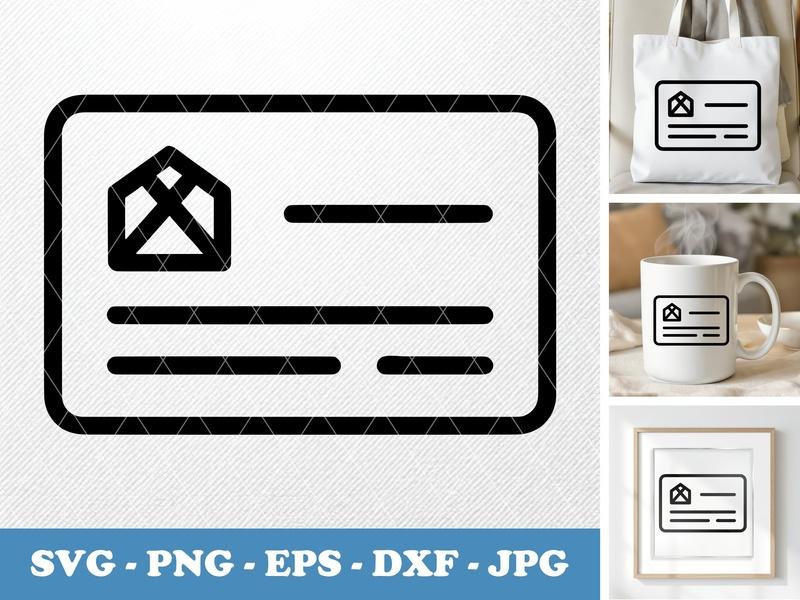 Business Card classic svg icon | Double Outline, Minimalist Design | SVG PNG EPS DXF for Cricut Silhouette