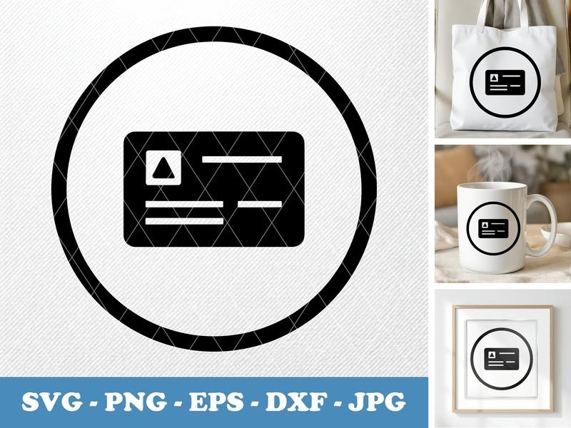 Business Card classic svg icon | Minimal Card Vector, Circle Frame, Business Identity | SVG PNG EPS DXF for Cricut & Silhouette