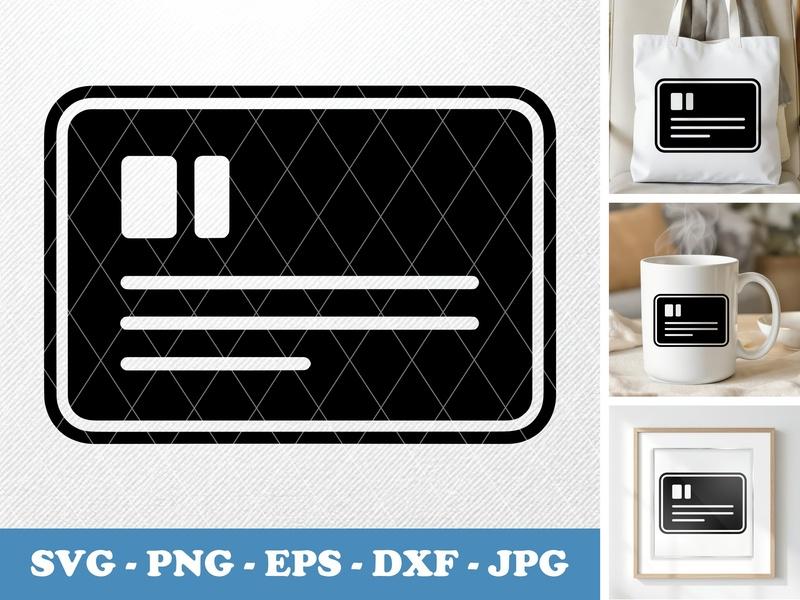 Business Card classic svg icon | Solid Fill Vector, Business ID, Office Supply SVG PNG EPS DXF for Cricut Silhouette