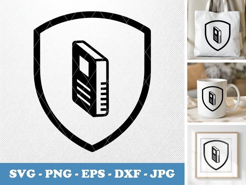 Business Card in side view profile SVG | Shield Frame, Minimalist Icon | PNG EPS DXF for Cricut, Silhouette