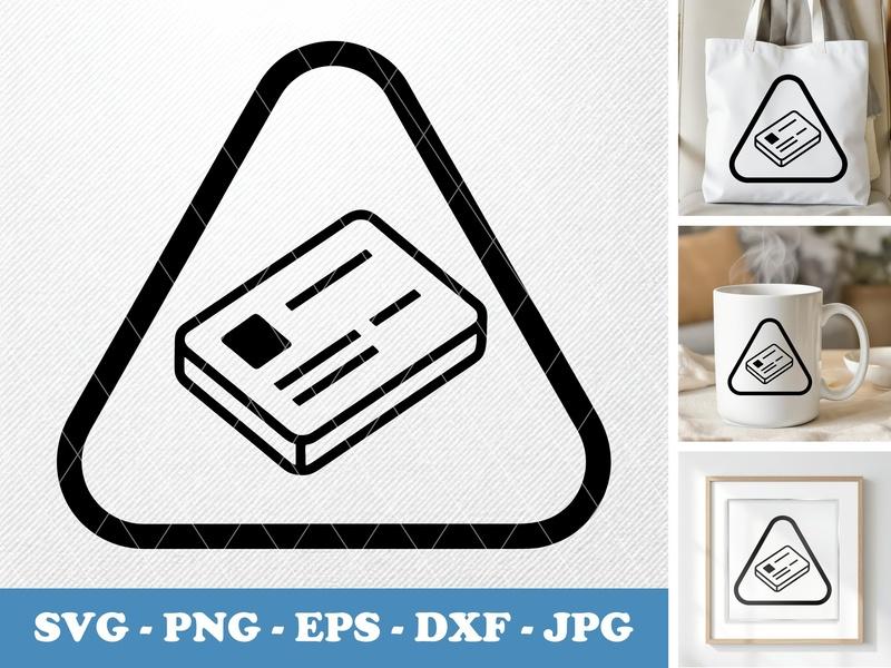 Business Card isometric angle SVG | Minimal Triangle Frame | PNG EPS DXF | Cricut Silhouette Cut File
