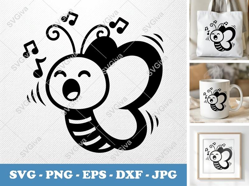 Butterfly Singing SVG, Puffy Pillow-Soft Forms, PNG DXF EPS, Cricut Silhouette Ready