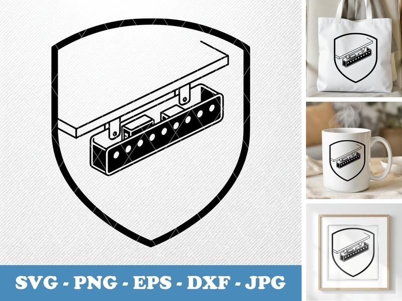 Cable Organizer isometric angle SVG, Minimal Outline, Desk Management PNG DXF EPS for Cricut & Silhouette