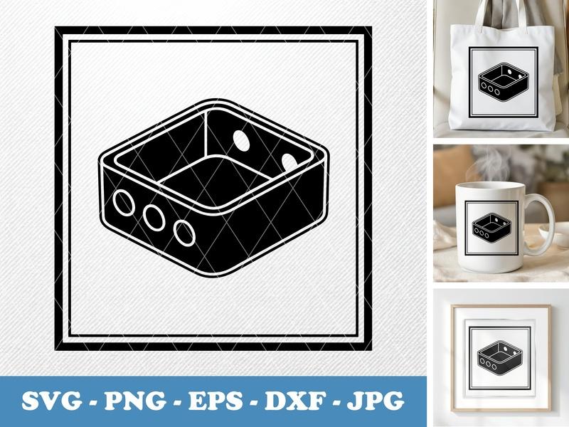 Cable Organizer isometric angle SVG, solid black fill, crisp edges, PNG EPS DXF for Cricut & Silhouette, Workspace Icon